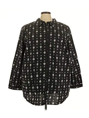 Roaman's 3/4 Sleeve Button-Down Shirt (view 1)
