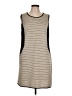 Merona Stripes Tan Casual Dress Size L - photo 1