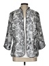 TanJay 100% Polyester Floral Graphic Black Silver Cardigan Size 12 - photo 1