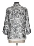 TanJay 100% Polyester Floral Graphic Black Silver Cardigan Size 12 - photo 2