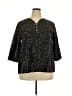 Unbranded 100% Polyester Stars Black 3/4 Sleeve Blouse Size 2X - photo 1
