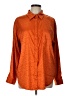 Dee Elly Polka Dots Orange Long Sleeve Blouse Size L - photo 1