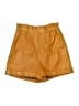 Joie 100% Leather Solid Yellow Shorts Size S - photo 1