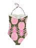Boden Print Green One Piece Swimsuit Size 10 - photo 2