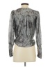 Maison d' Amelie 100% Polyester Metallic Silver Long Sleeve Blouse Size XS - photo 2