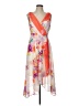 DKNY 100% Polyester Floral Orange Cocktail Dress Size 10 - photo 1
