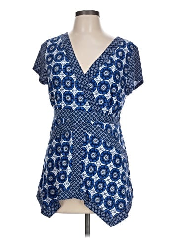 INC International Concepts Short Sleeve Blouse (view 1)
