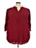 Avenue 100% Rayon Red Burgundy 3/4 Sleeve Blouse Size 22 Plus - photo 1