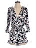 Aqua 100% Polyester Floral Blue Romper Size S - photo 1