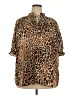 Cocomo Animal Print Brown Short Sleeve Blouse Size 2X - photo 1
