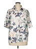 Unbranded 100% Polyester Tropical Ivory Short Sleeve Blouse Size XL - photo 1