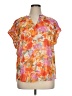 Vince Camuto 100% Polyester Floral Orange Short Sleeve Blouse Size XL - photo 1