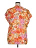 Vince Camuto 100% Polyester Floral Orange Short Sleeve Blouse Size XL - photo 2