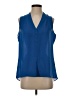 Rose + Olive 100% Polyester Blue Sleeveless Blouse Size S - photo 1
