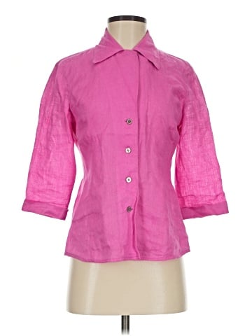 Linda Allard Ellen Tracy 3/4 Sleeve Button-Down Shirt (view 1)