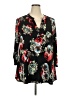 Honeyme Floral Black 3/4 Sleeve Blouse Size XXXL - photo 1