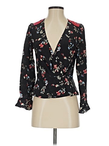 Tanya Taylor Long Sleeve Silk Top (view 1)