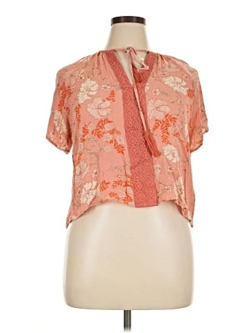 Greige Short Sleeve Blouse (view 1)