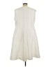 Roaman's 100% Polyester Solid Ivory Casual Dress Size 28w - photo 2