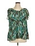 a.n.a. A New Approach 100% Polyester Teal Short Sleeve Blouse Size 1X - photo 1