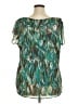 a.n.a. A New Approach 100% Polyester Teal Short Sleeve Blouse Size 1X - photo 2