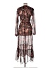 o.p.t Paisley Brown Casual Dress Size L - photo 2