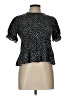 Paper Crane 100% Rayon Black Short Sleeve Blouse Size L - photo 1