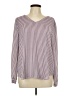 Ann Taylor LOFT 100% Polyester Stripes Burgundy Long Sleeve Blouse Size L - photo 1