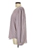 Ann Taylor LOFT 100% Polyester Stripes Burgundy Long Sleeve Blouse Size L - photo 5