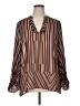 CAbi 100% Polyester Brown Long Sleeve Polo Size XL - photo 1