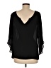 BCX 100% Polyester Black 3/4 Sleeve Blouse Size M - photo 2