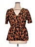 Shein Brown Short Sleeve Blouse Size 1X - photo 1
