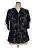 Timeson Black Short Sleeve Blouse Size XL - photo 1