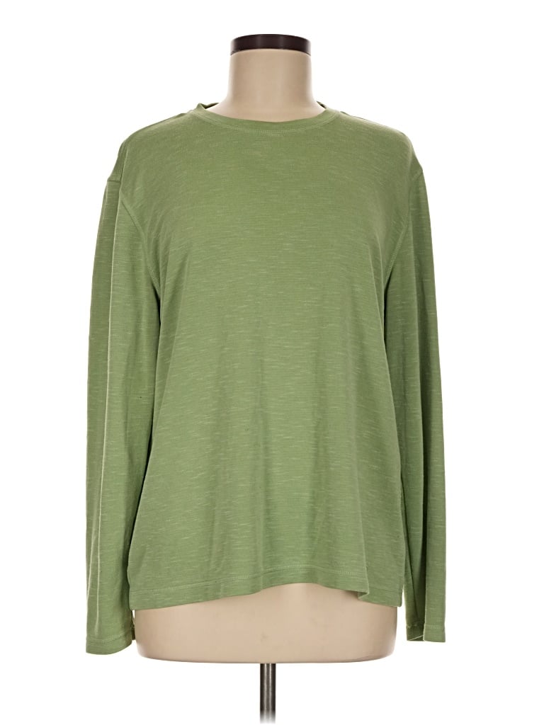 Pre-owned Orvis Long Sleeve Top Green Crew Neck Tops