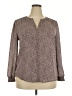 Monday Fun 100% Polyester Brown Long Sleeve Blouse Size XXL - photo 1