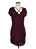 Mind Code Solid Burgundy Casual Dress Size M (estimated) - photo 1