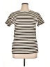 Unbranded 100% Cotton Stripes Ivory Short Sleeve Turtleneck Size XL - photo 1