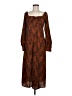 Lush 100% Polyester Chevron-herringbone Brown Casual Dress Size M - photo 1