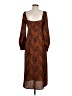 Lush 100% Polyester Chevron-herringbone Brown Casual Dress Size M - photo 2