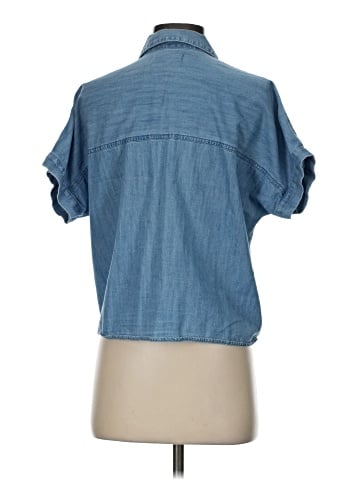 Madewell Denim Short-Sleeve Tie-Front Shirt (view 2)