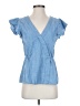J.Crew 100% Cotton Blue Short Sleeve Blouse Size 4 (tall) - photo 1
