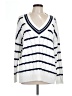 On 34th Stripes White Pullover Sweater Size L - photo 1