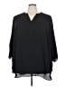 Worthington 100% Polyester Black 3/4 Sleeve Blouse Size 4X - photo 1