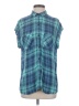 Rails 100% Rayon Plaid Teal Short Sleeve Button-Down Shirt Size S - photo 1