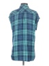Rails 100% Rayon Plaid Teal Short Sleeve Button-Down Shirt Size S - photo 2