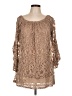 Win Win Brown 3/4 Sleeve Blouse Size L - photo 1