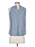 Lands' End 100% Linen Blue Sleeveless Blouse Size XS - photo 2