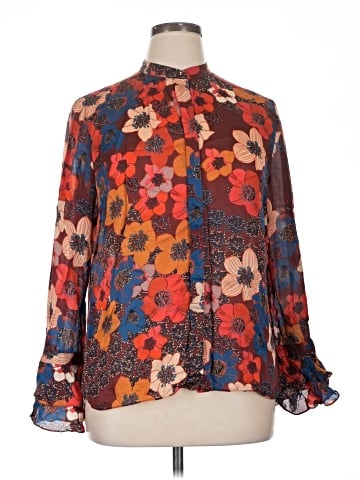 Elie Tahari Long Sleeve Silk Top (view 1)