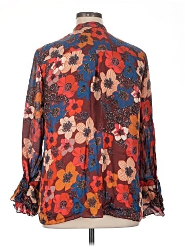 Elie Tahari Long Sleeve Silk Top (view 2)