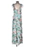 Eliza J 100% Polyester Floral Teal Cocktail Dress Size 10 - photo 2